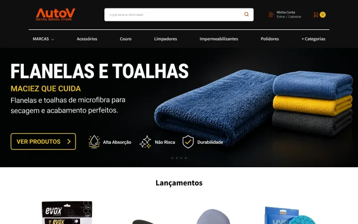 Site AutoV, projeto do portfólio BipTec